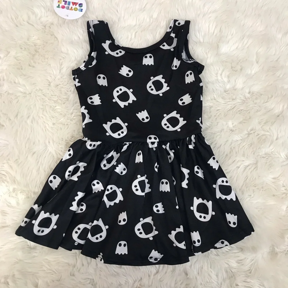 DOT DOT‎ SMILE Baby Girl Ghost Halloween Dress Costume Black White 6-12 Months